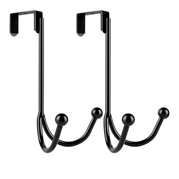 Over-The-Door Hook, Heavy Duty Metal Door Hanger With Double Hooks, For Coats, Bags, Hats, Towels, Scarves In Home, Bedroom, Bathroom, Closet, Entryway