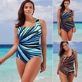 thumbnail image 5 of SHEOWO Plus Size Swimsuit for Women Sexy Print One Piece Swimsuit Scoop Neck Sleeveless Plus Size Hight Waist Push Up Bikini Tops for Women, 5 of 5