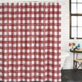 thumbnail image 2 of Red Buffalo Plaid Bathroom Shower Curtains with 12 Hooks Polyester Waterproof Shower Curtain for Stalls and Bathtubs Farmhouse Checked Vintage Geometric Art Decorative Bathroom Curtain 72x72 Inches, 2 of 9
