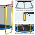 thumbnail image 5 of EUROCO 65" Trampoline for Kids - 5.5FT Outdoor & Indoor Mini Toddler Trampoline with Enclosure, Basketball Hoop and Ball Included, 5 of 6