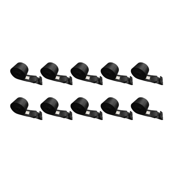 Mega Cargo Control 10 Pack Heavy Duty 4" x 30' Winch Tie Down Strap W/ Flat Hook WLL: 5400 lbs Black
