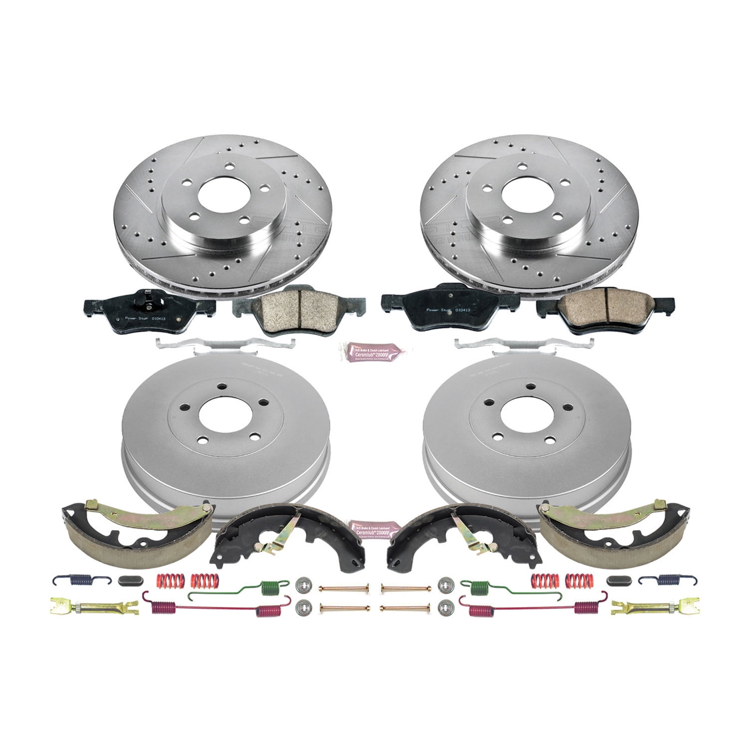 PowerStop Front and Rear Z23 Evolution Sport Brake Pad Rotor Drum and Shoe Kit Fits: FORD MAZDA MERCURY Select Models K15257DK