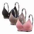 thumbnail image 3 of Sakmal Bralettes for Women Front Closure Brown Support Smoothing Soft Ladies T-Shirt Bras 2X,3-Pack, 3 of 4