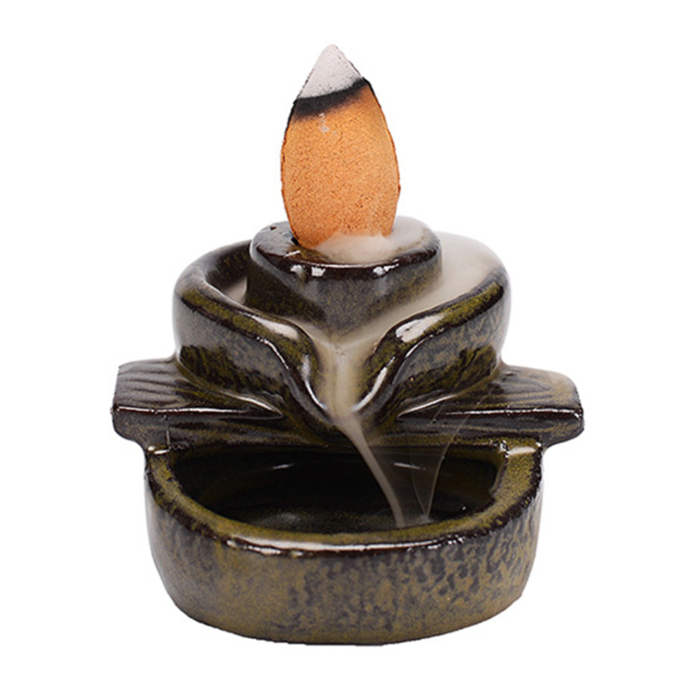Waterfall Incense Burner Backflow Ceramic Incense Holder Incense