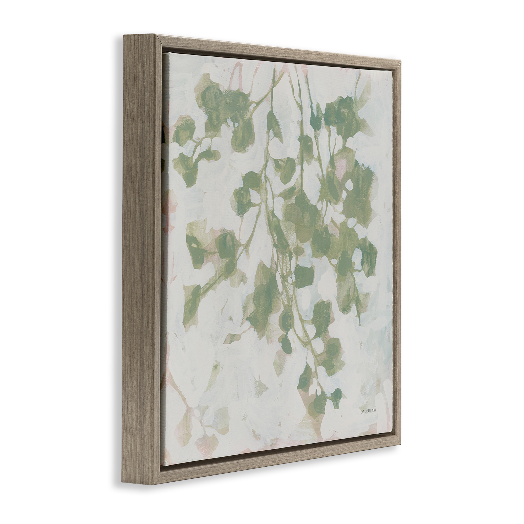 Stupell Industries Dancing Leaf Shadows Botanical & Floral Painting Brown Floater Framed Art Print Wall Art, 18 x 18