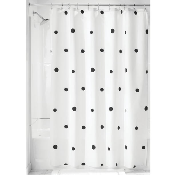 Idesign Tered Dot Fabric Shower, Black And White Polka Dot Shower Curtain