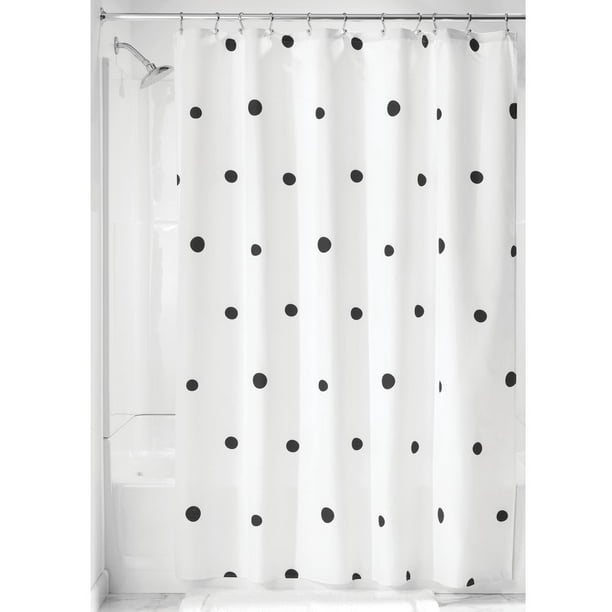 Idesign Tered Dot Fabric Shower Curtain Black And White Com Idesign Tered Dot Fabric Shower, Black And White Polka Dot Shower Curtain