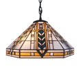 thumbnail image 2 of Eljie 1-light Mission-style 16-inch White Tiffany-style Ceiling Lamp, 2 of 2