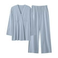 thumbnail image 1 of Liquidation & Promo, Pyjamas de Maternité pour Femmes, Vêtements Post-Partum, Ceinture Ajustable, Coussin de Poitrine, Cordon de Serrage, Manches Longues, Col Rond, Ensemble, Confort Léger et Confortable/coton, Bleu Ciel, 1 of 9