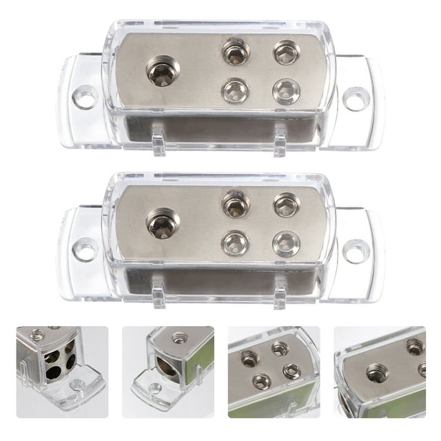 FENGGUIQU 2Pcs Car Amplifier Power Splitter Compact Brass for Vehicle Installation