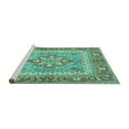 thumbnail image 2 of Ahgly Company Machine Washable Indoor Rectangle Persian Turquoise Blue Traditional Area Rugs, 6' x 9', 2 of 4