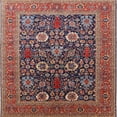 thumbnail image 1 of Ahgly Company Indoor Square Mid-Century Modern Camel Brown Oriental Area Rugs, 5' Square, 1 of 6