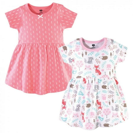 UPC: 0660168584974 | Hudson Baby Infant and Toddler Girl Cotton Short-Sleeve Dresses 2pk  Woodland Fox  0-3 Months