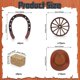 thumbnail image 4 of 36 Piezas de Decoraciones para Fiestas del Oeste, Mini Herraduras Marrones con Forma de Sombrero de Vaquero, Rueda de Heno, Ideal para Manualidades y Recuerdos de Vaqueros, 4 of 5