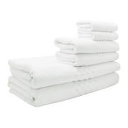 Classic Turkish Towel Cotton White Bath Towel Set- Hotel Collection Soft and Quick Dry Towel (Set of 6)