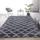 thumbnail image 2 of Alfombra peluda para dormitorio, sala de estar, dormitorio, antideslizante, suave y esponjosa (negro claro, 60 x 200 cm), 2 of 4