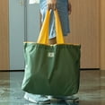 thumbnail image 4 of Bolsa de compras SUSUchens, impermeable, duradera, reutilizable, con cordón, plegable, compacta, para el hogar, viajes al aire libre, color morado, 4 of 8