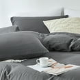 thumbnail image 3 of Davulos Duvet Cover Set Full Size,3 Pieces Modern Bedding Set for Adults Teens Soft and Breathable Comforter Cover and Pillow Shams,Dark Grey, 3 of 7