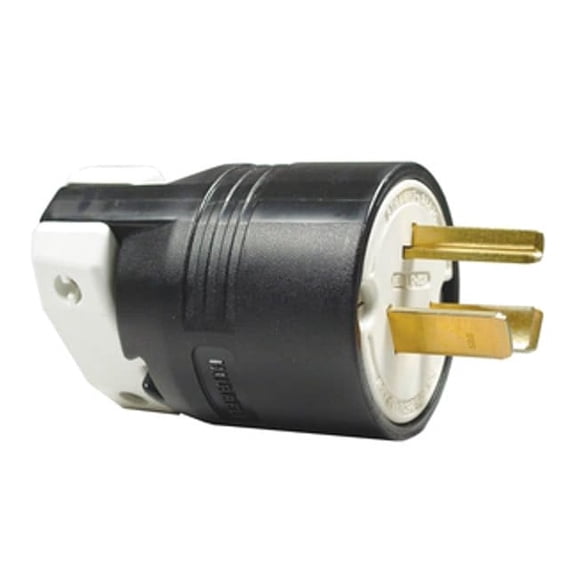 Straight Blade Plug, 10-30P, 30 A, 125/250V AC, 3 Pole, Screw Terminals, Non-Grounded