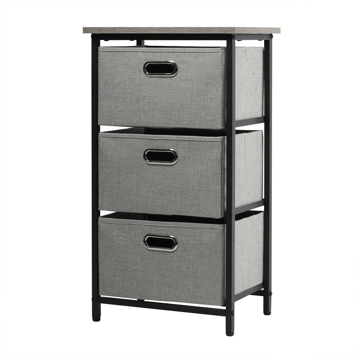 3-Drawer Fabric Dresser Storage Tower Vertical Foldable Pull Bins Bedroom  Black, 1 unit - Pick 'n Save