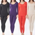 thumbnail image 4 of Women Autumn Winter Warm Blouse Top Long Pants Thermal Underwear Set Outfit, 4 of 8