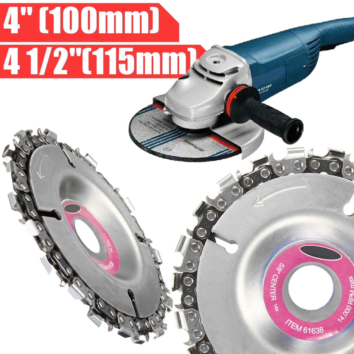 4 Inch Grinder Disc Tooth Fine Chain Saw Angle Carving Cutting Wood