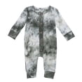 thumbnail image 1 of Qiylii Baby Tie Dyeing Romper, Long Sleeve Round Neck Button-Down Bodysuit, 1 of 8