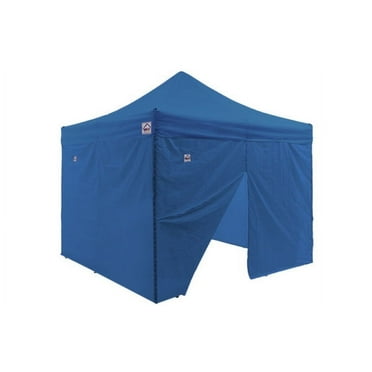 Impact Canopy 10x10 Pop Up Canopy Tent, Sidewalls, Straight Leg Shelter, Steel Frame, Roller Bag, Royal Blue