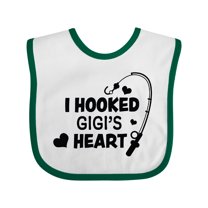 Inktastic I Hooked Gigi's Heart with Fishing Rod Boys or Girls Baby Bib