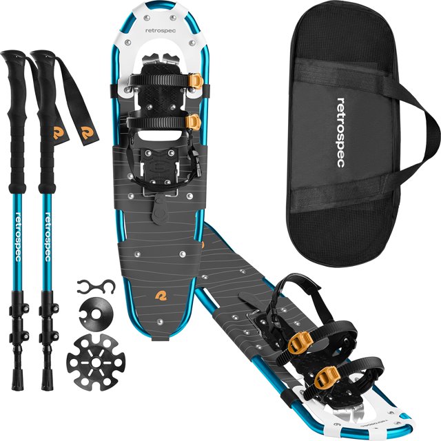 Paquete de raquetas de nieve y bastones de senderismo Retrospec Drifter 25/30