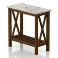 thumbnail image 3 of Furniture of America Bray Adult Contemporary Square MDF End Table with Shelves, Medium Oak/White, Set of 1, 3 of 5