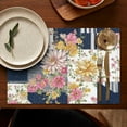 thumbnail image 5 of Pioneer Flower Floral Print Pattern Summer Placemats Table Placemats Set Of 4-Linen Kitchen Washable Placemats Table Mats 12x18 Inch Non-Slip Heat Resistant, 5 of 5