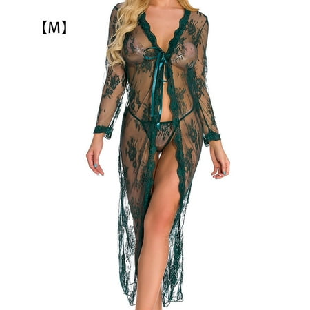 

Sexy Underwear Set Lace Lingerie Suit Hand-washed Sexy Clothing for Adults Blackish Green M