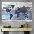 thumbnail image 2 of HFDF Canvas Wall Art Blue, Navy-Red World Atlas on Multicolor Wood Panel Architecture & Maps Country Digital Art Modern Art Farmhouse/Country Urban for Living Room, Bedroom, Office - 24x16inch Framed, 2 of 4