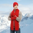 thumbnail image 3 of Winter Hats Scarf for Men Windproof Knitted Warm Men's Scaves and Beanie Hat Themal Gloves Set with Woolen Yarn Lined, 3 of 8