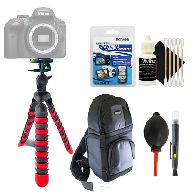 Trípode flexible con protector de pantalla universal y kit de limpieza de accesorios superiores para cámaras digitales Canon