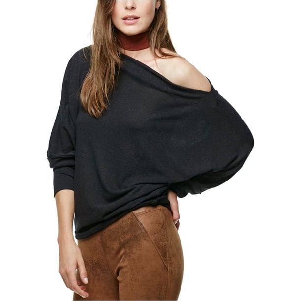 Camiseta básica jaspeada para mujer Free People color negro mediana