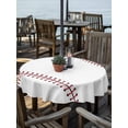 thumbnail image 2 of Outdoor Tablecloth with Umbrella Hole Zipper Baseball Round Tablecloth 54" Waterproof Outside Table Cloth Modern Minimalist Red Lines Patio Table Cover Tablecloths for Picnic Party, 2 of 8