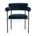 thumbnail image 2 of SAFAVIEH Couture Jaslene Modern Velvet Solid Dining Chair, Navy/ Black, 2 of 8