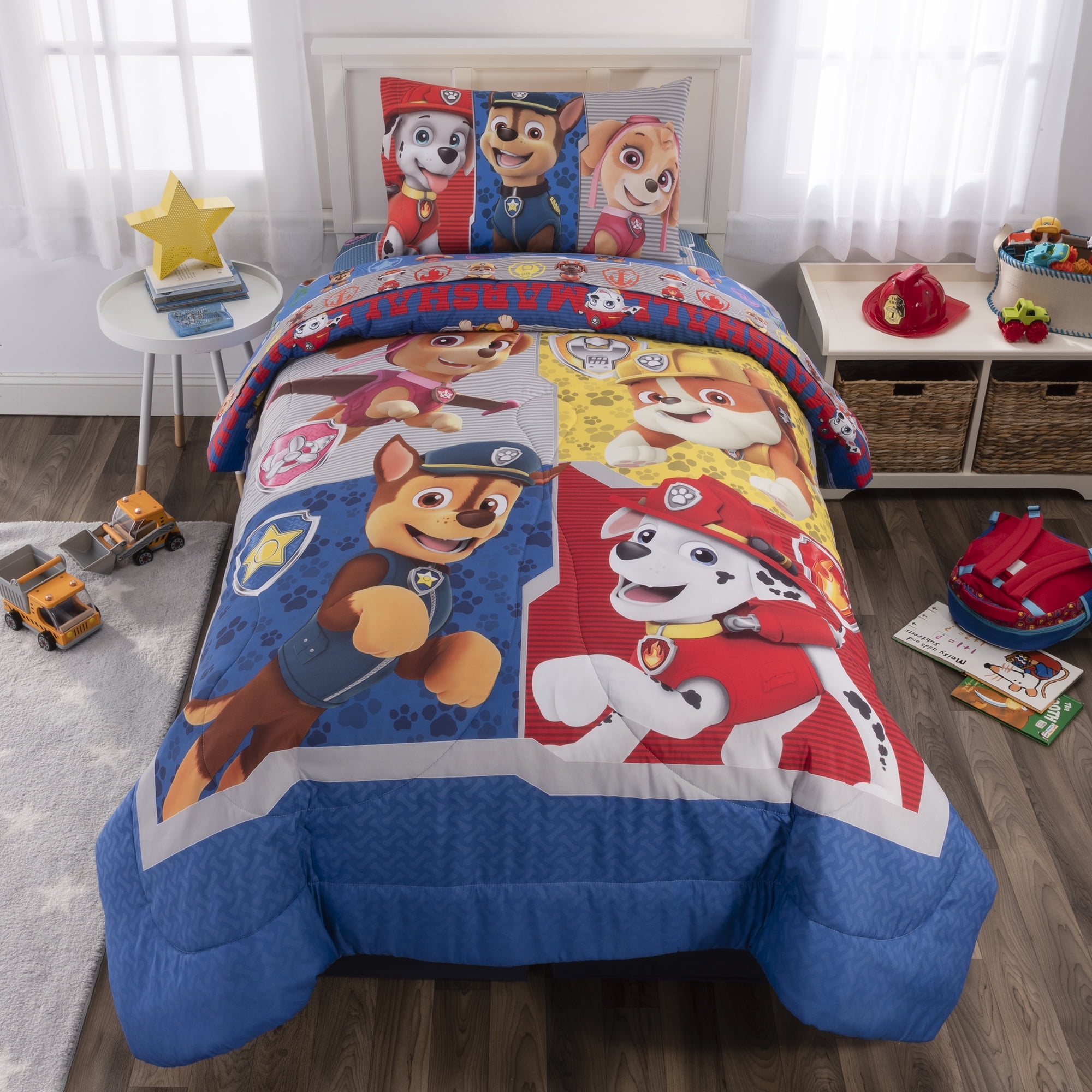 Toddler Twin Size Bed Sheets Boys Paw Patrol Rescue with Pillowcase Bedding Set 
