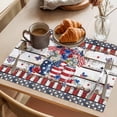 thumbnail image 3 of Independence Day Placemats Set of 12, Red Blue Flower American Flag Non-Slip Place Mats Washable Table Mats for Kitchen Dining Table Decorations Indoor/Outdoor, 3 of 9