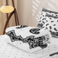 thumbnail image 6 of Homewish Bohemian Paisley Zipper Twin Comforter Sets with Fitted Sheet and 2 Pillowcases,White Black Damask Zipper Bedding Set,Reversible,4pcs, 6 of 8