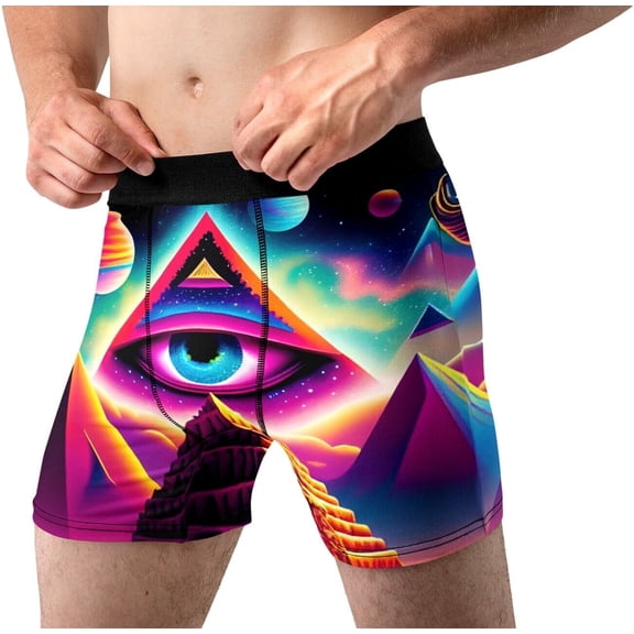 Pyramid Underwear Adult Bizarre Colorful Panting Style Boxer Briefs For Men
