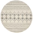 thumbnail image 2 of SAFAVIEH Marrakesh Summer Southwestern Fringe Area Rug, Ivory/Navy, 6'7" x 6'7" Round, 2 of 9