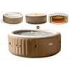 Intex 4 Person Hot Tub Spa with Energy Efficient Cover - Round Portable Inflatable PureSpa