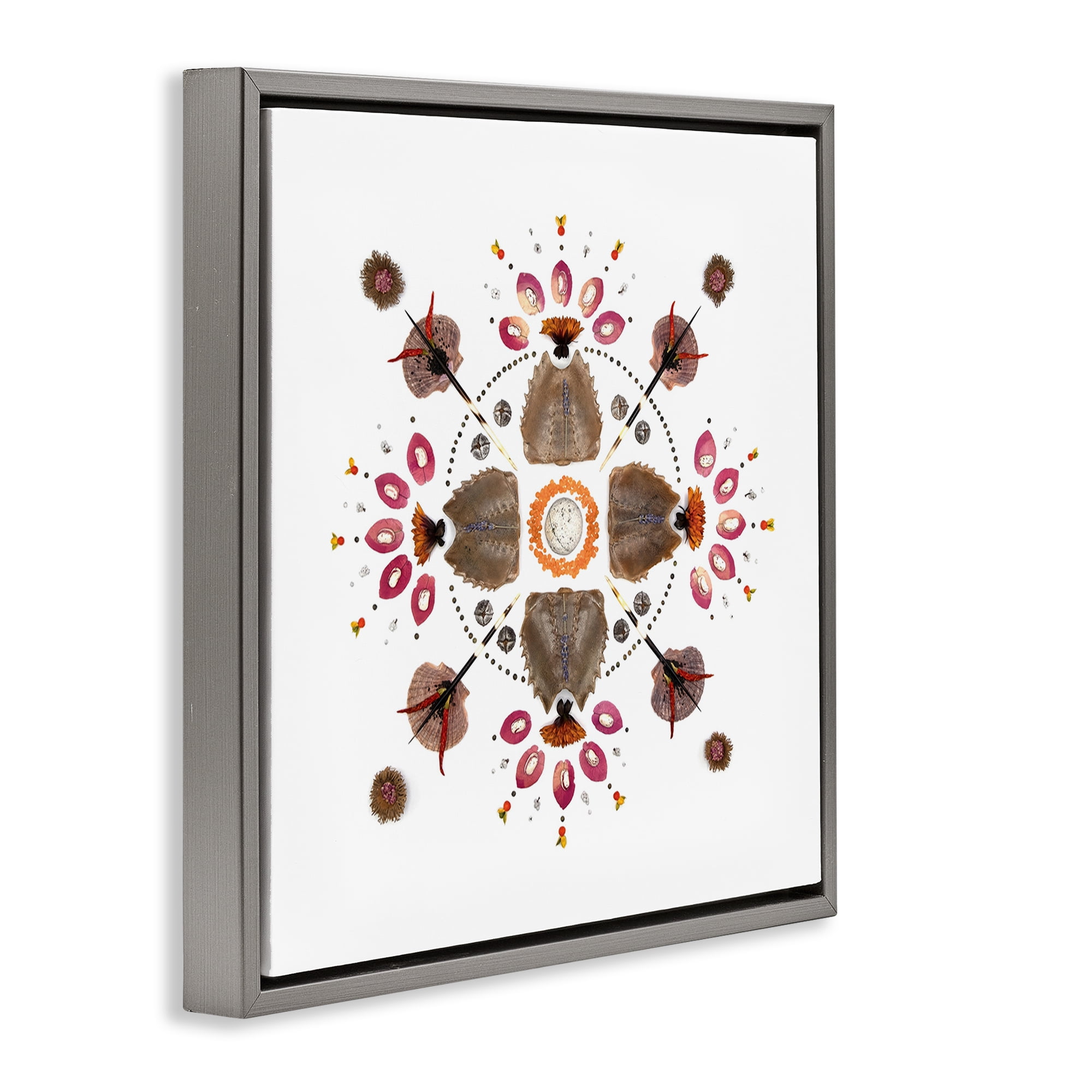 Stupell Industries Symmetrical Nautical Collection Gray Framed Floater Canvas Wall Art, design by Beth Adoette
