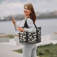 thumbnail image 3 of Rocae Flowers for Travel Shoulder Bag Top Handle Handbag with Yoga Mat Buckle for Gym, Work, Travel, 3 of 7