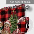 thumbnail image 6 of Christmas Cats Farmhouse Short Window Curtain Valances, XmasTree Winter Gifts Floral Red Black Plaid Rod Pocket Kitchen Valances for Living Room Bedroom Bathroom Cafe 42" x 18", 6 of 8