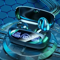 Earbuds Wireless, Hwkond Wireless Bluetooth Earphones, Ear Clip Style No Sensation Wearing, High Sound Quality Bluetooth 5.3, High-end Mirror Intelligent Digital Display, Black, Up to 60% Off