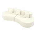 thumbnail image 3 of Modern Curved Couch 4 Seat Minimalist Elegant Half Moon Sofa Compressed Modular Sectional Sofa for Home Living Room Cream White, 3 of 6